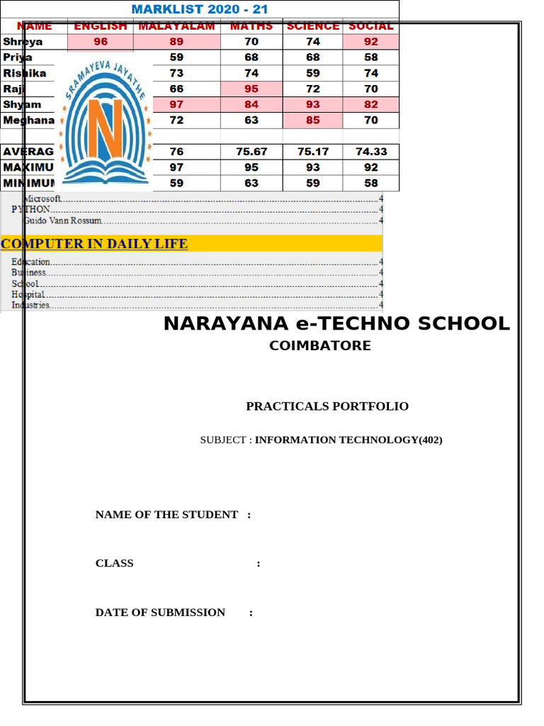 CLASS-X - IT - Practicals Portfolio (1) .Docx - 1 | PDF | Button ...