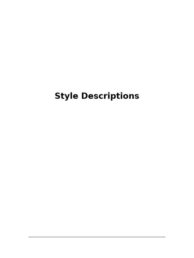 Style Description | PDF | Cognitive Science | Psychological Concepts