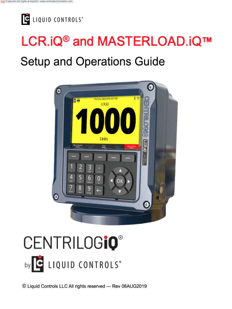 LCR - iQ-and-MASTERLOAD - IQ-Setup-and-Operations-v1.10.en - Es ...