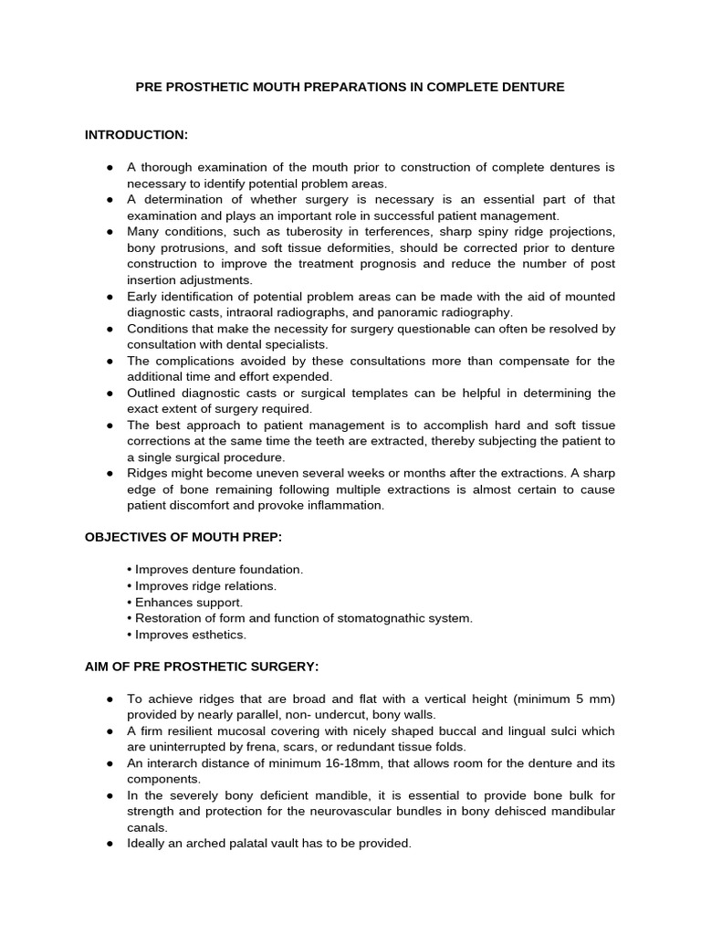 SEM 8 Write Up | PDF | Dentures | Dentistry