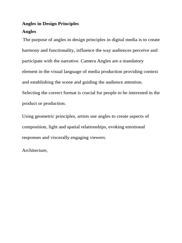 Angles in Design Principles | PDF