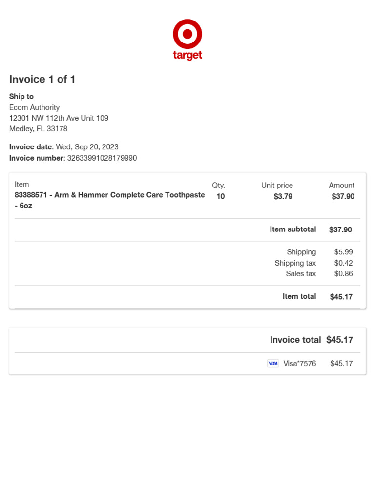 Orders - Invoice Details Arm & Hammer Neue | PDF
