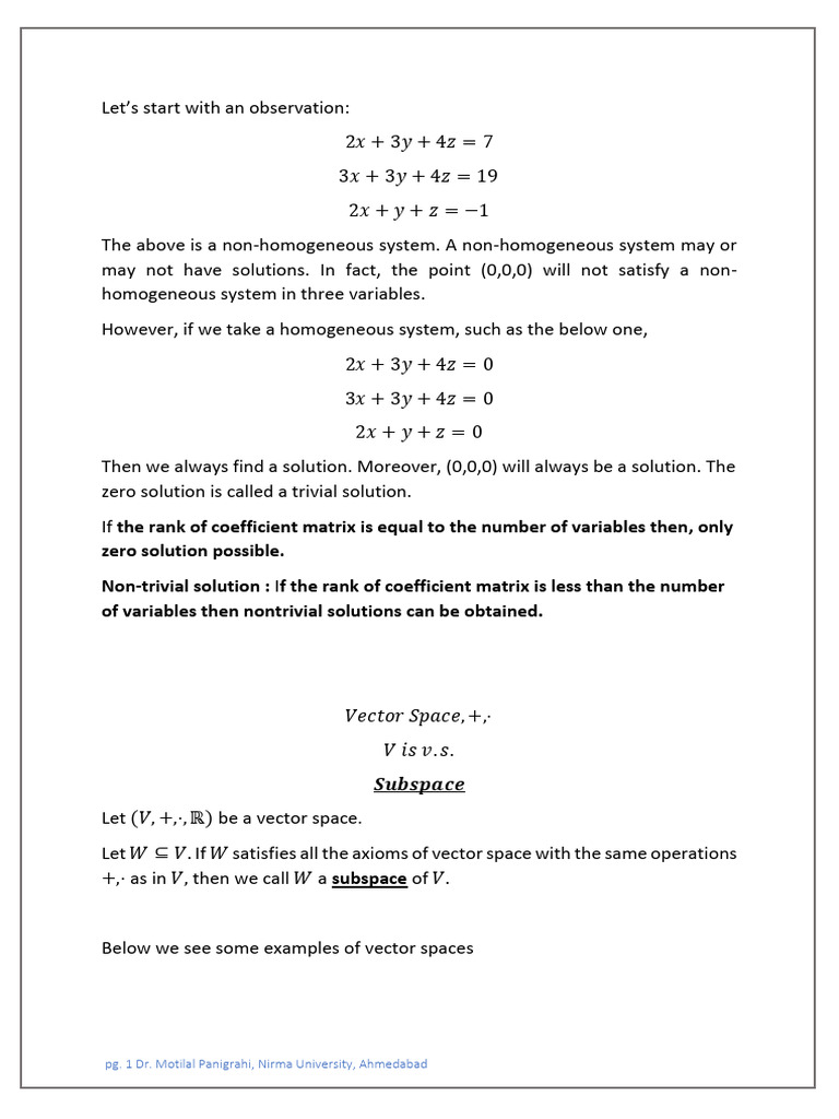 Subspace | PDF | Linear Subspace | Vector Space