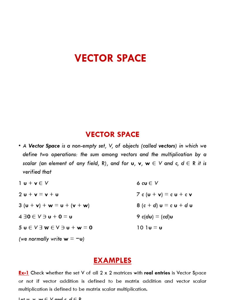 Vector Space | PDF | Matrix (Mathematics) | Functions And Mappings