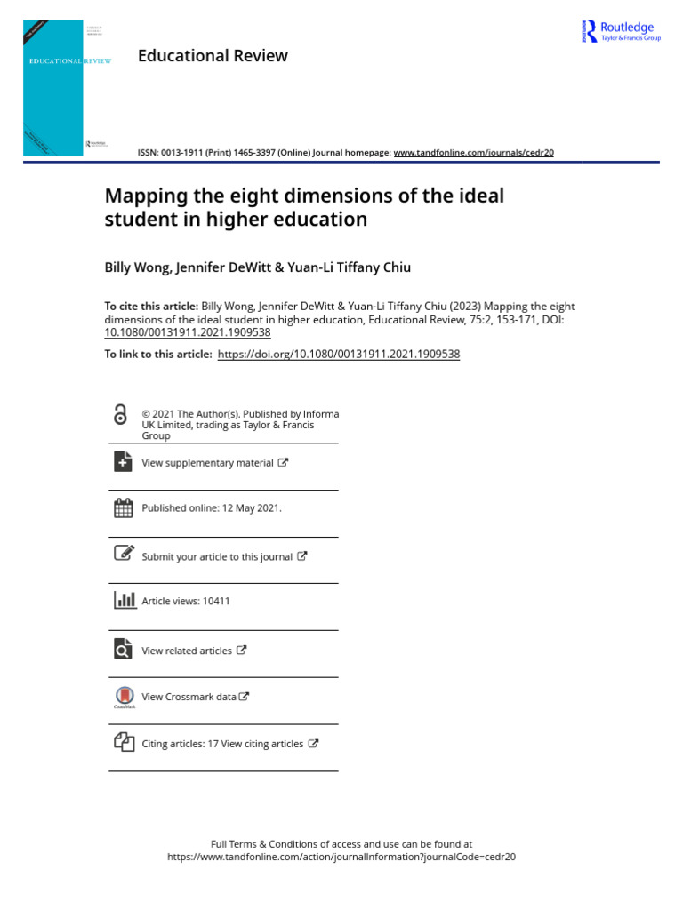Mapping the eight dimensions of the ideal student in higher education ...