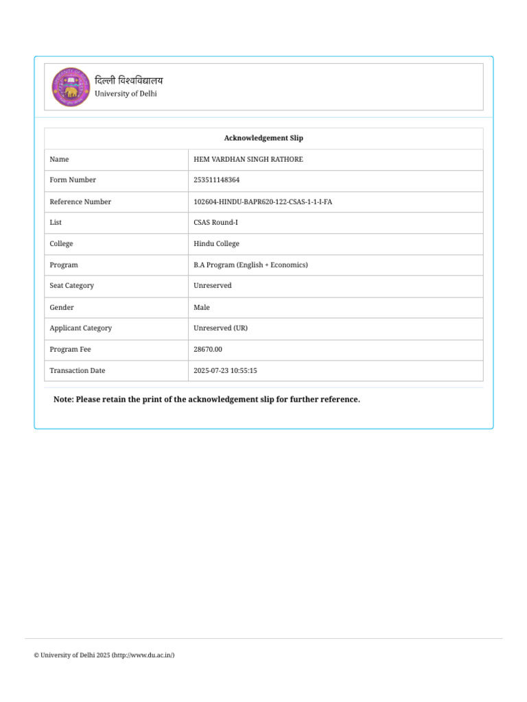 University of Delhi | PDF