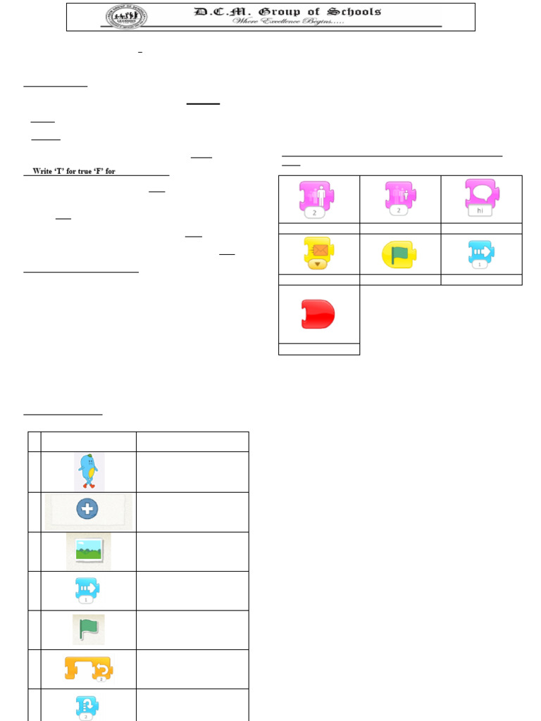 CH 8 Coding With Scratch JR Worksheet Updated | PDF