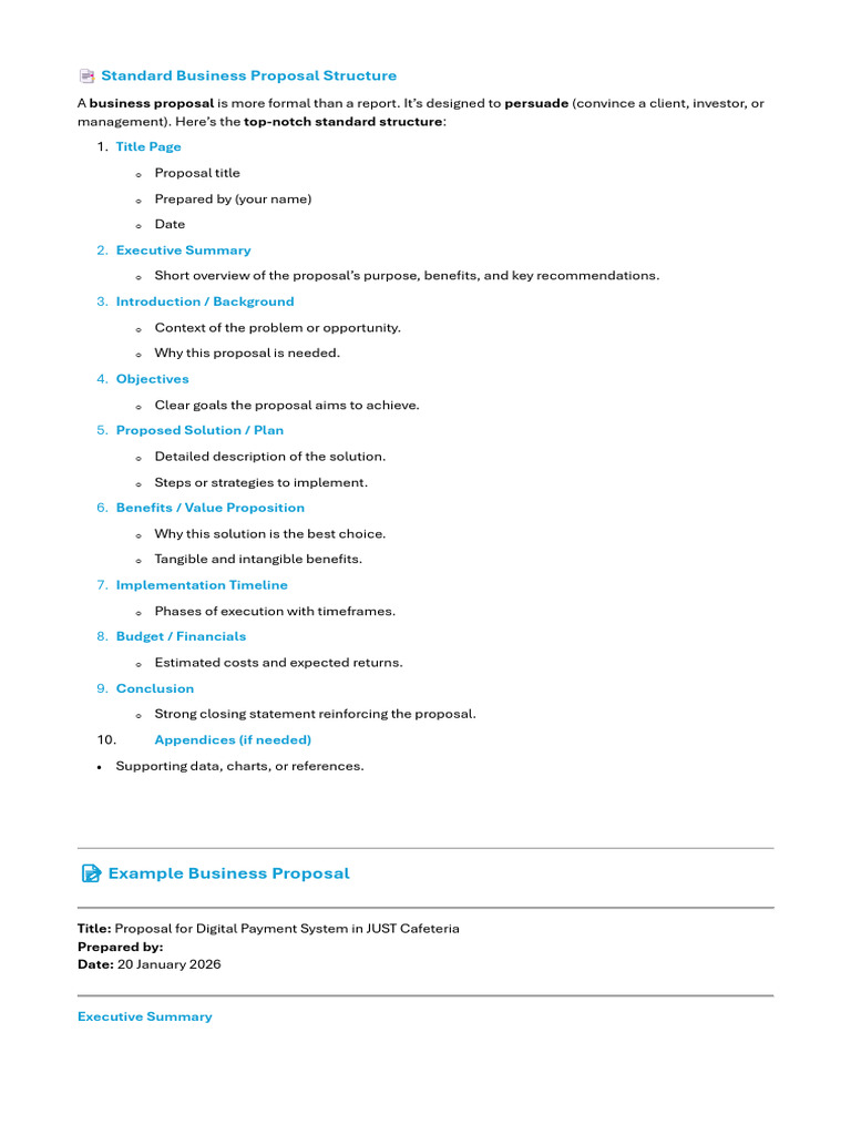 Business Proposal Structure & Sample | PDF | Point Of Sale | Qr Code