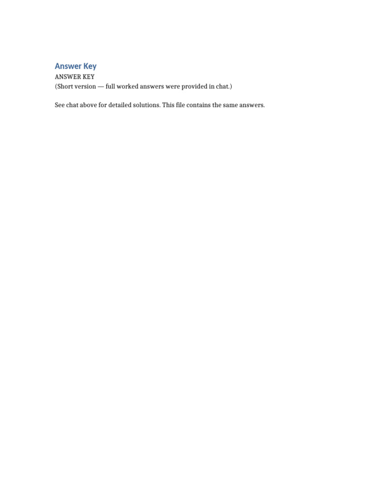 Answer Key | PDF