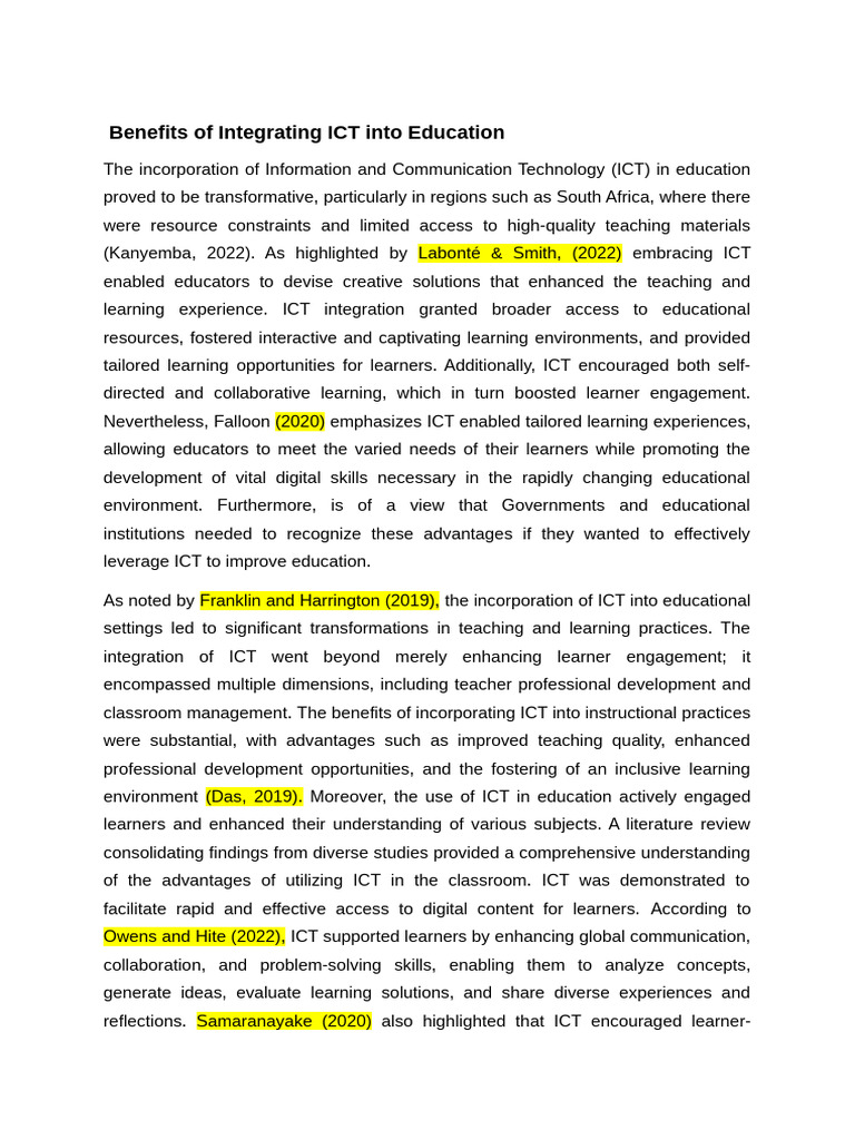 Benefits of ICT | PDF | Educational Technology | Learning