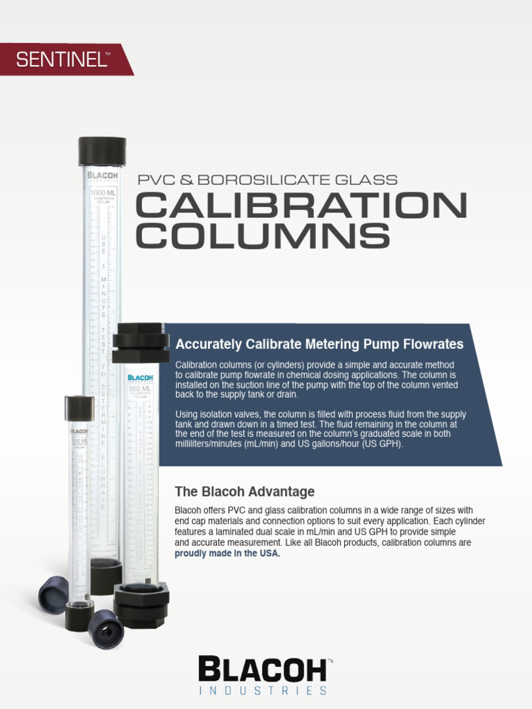 Calibration Columns Brochure | PDF | Valve | Pump