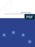 Discussion Paper: Key Concepts of The Alternative Investment Fund Managers Directive and Types of AIFM