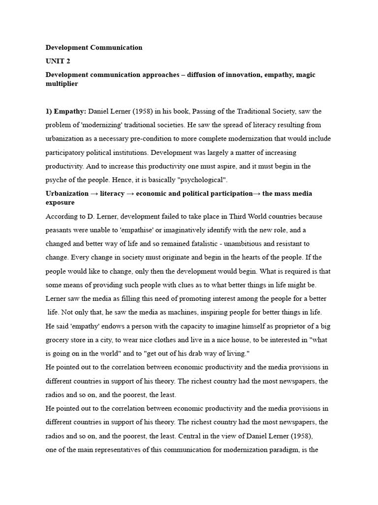 DEV COMM Approaches and Paradigms.docx (1) | PDF | Communication ...