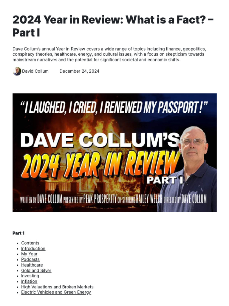 2024 Year in Review What is a Fact Part 1 1 | PDF | Pharmaceutical ...