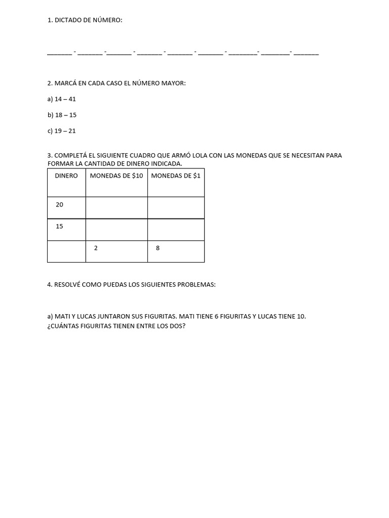 09-Matemática - 2º Grado - Instrumento Para Relevar Saberes | PDF