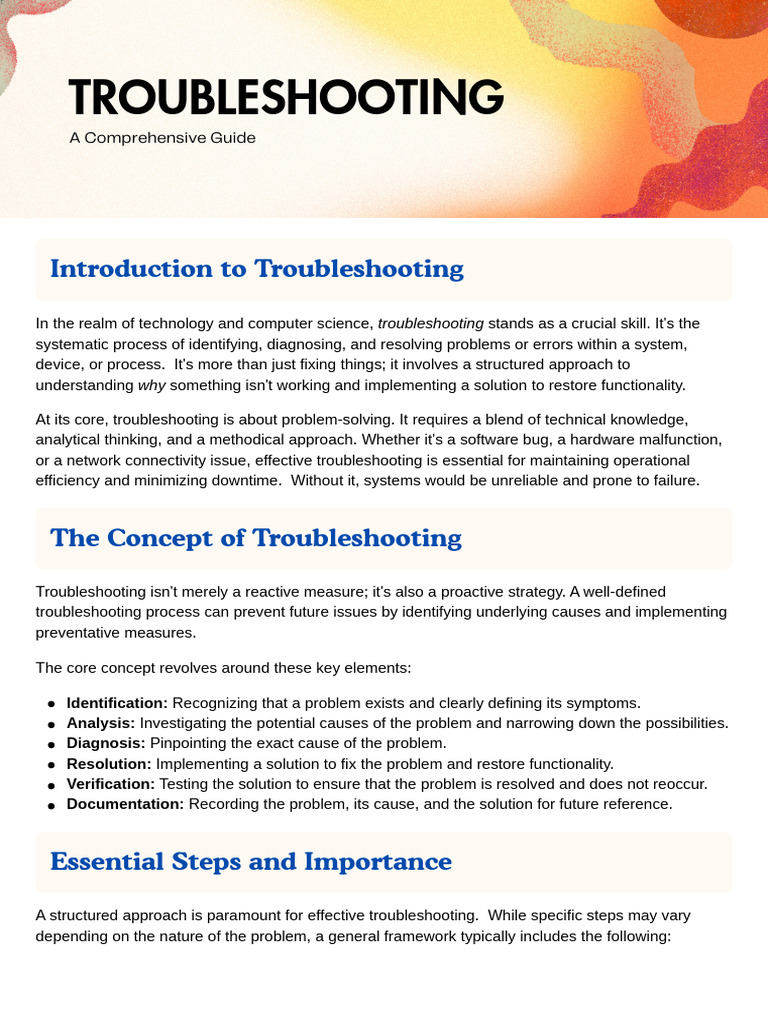 Troubleshooting_20260110_180652_٠٠٠٠ | PDF | Troubleshooting | Computing