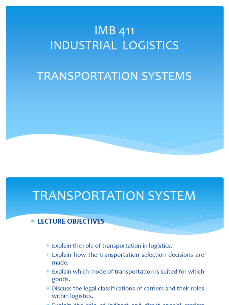 Lecture 4. | PDF | Cargo | Transport