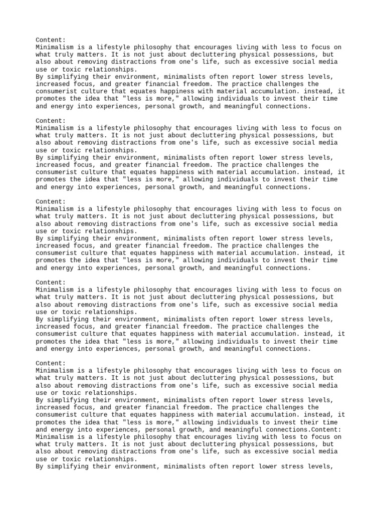 The Philosophy of Minimalism | PDF | Minimalism