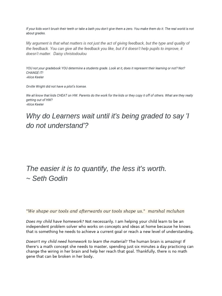 Copy of Homework Quotes | PDF