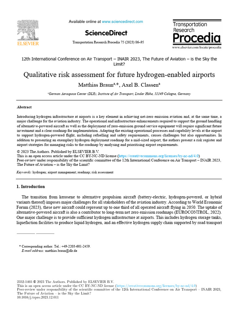 Qualitative Risk Assessment For Future Hydrogen-Enabled Airports | PDF ...