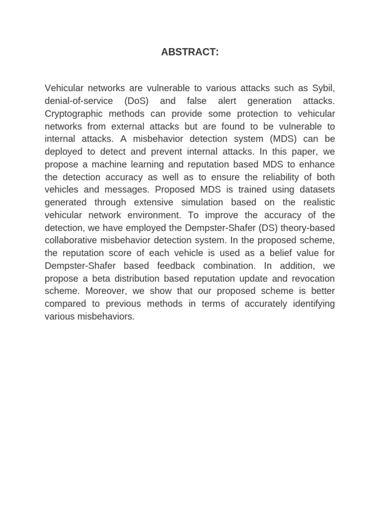 ML Vanet Report | PDF | Wireless Ad Hoc Network | Computer Network