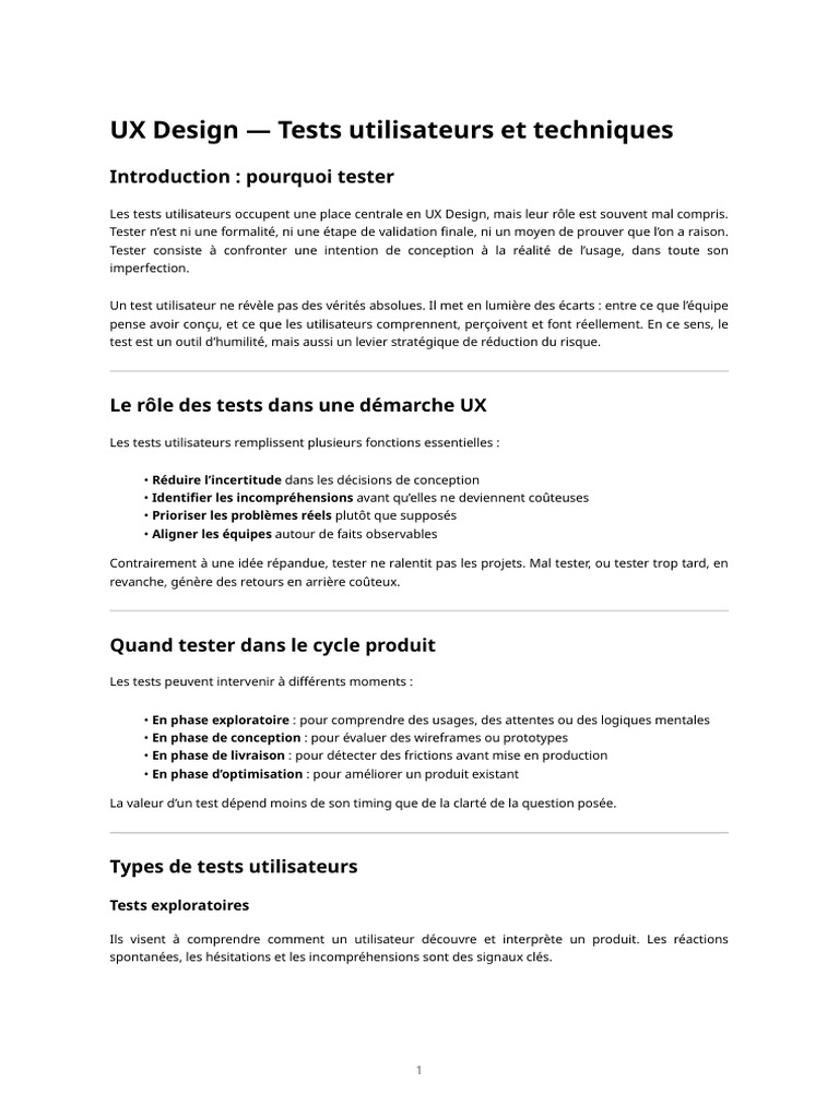 Ux Design - User Test | PDF