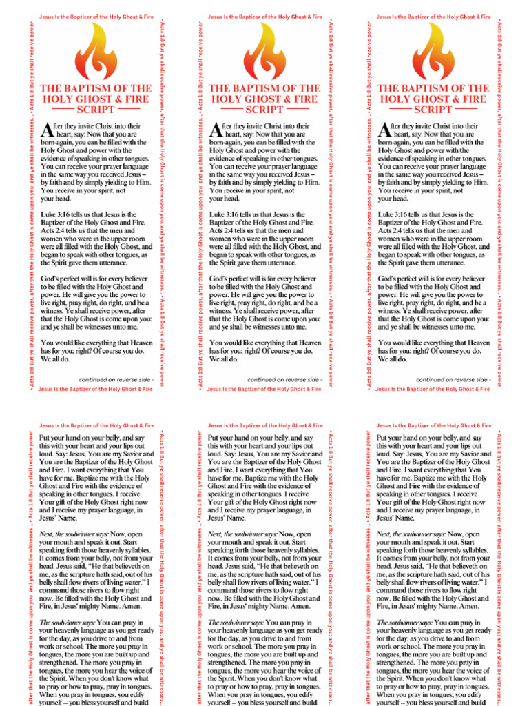 Holy Ghost & Fire Script | PDF
