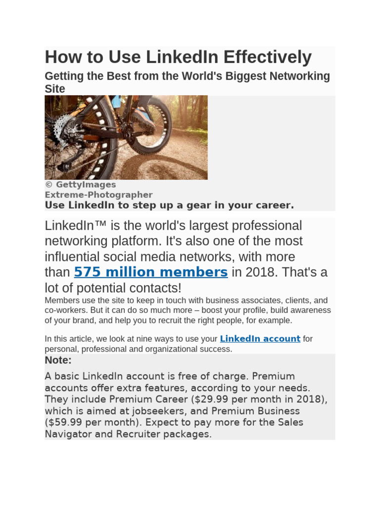 How To Use LinkedIn Effectively | PDF | Linked In | Recruitment
