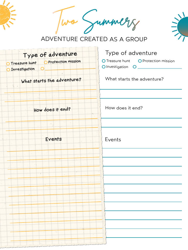Group Adventure Sheet | PDF