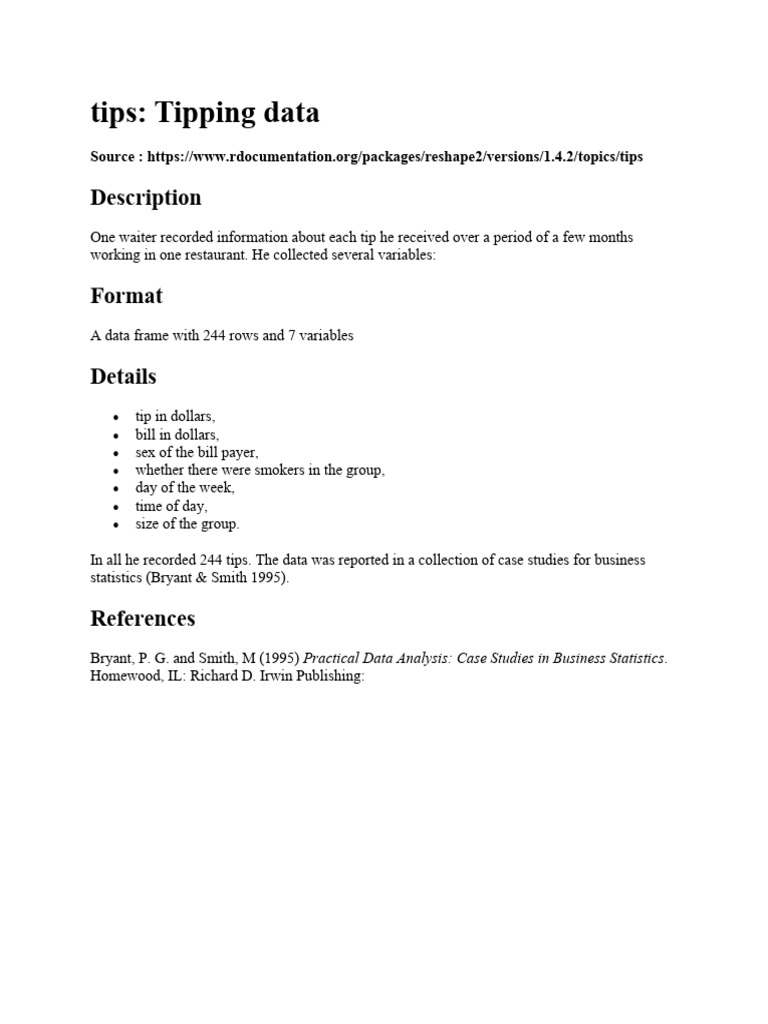 Tips Description | PDF