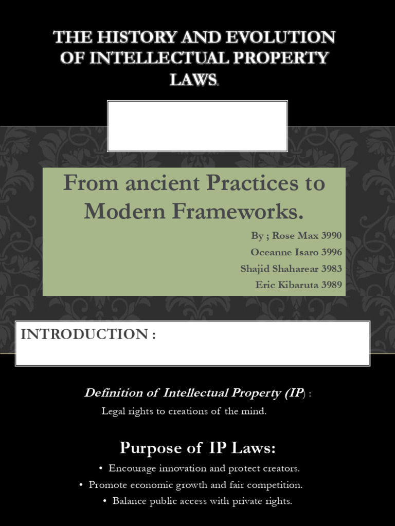 The History and Evolution of Intellectual Property Laws | PDF ...
