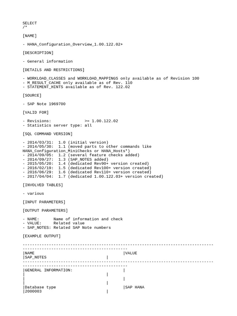 HANA Configuration Overview 1.00.122.02+ | PDF | Software Engineering ...