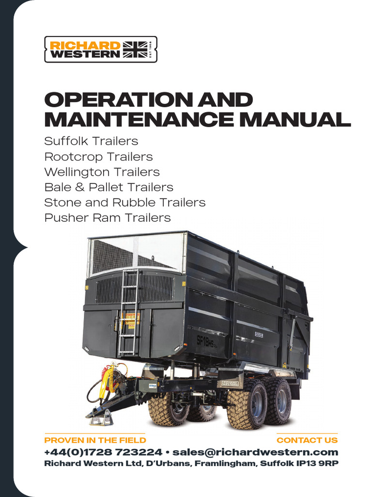RW Trailers User Manual v1 Web | PDF | Trailer (Vehicle) | Occupational ...