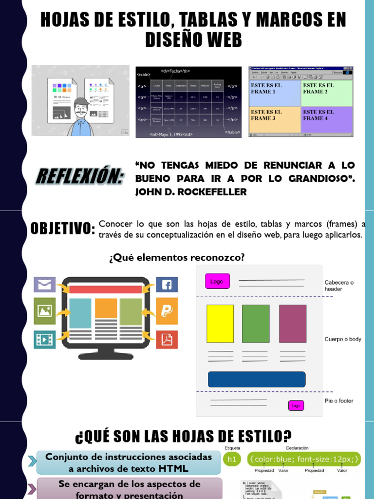 4. Hojas-de-Estilo--Tablas-y-Marcos-en-Diseño-Web | PDF | HTML | Diseño web