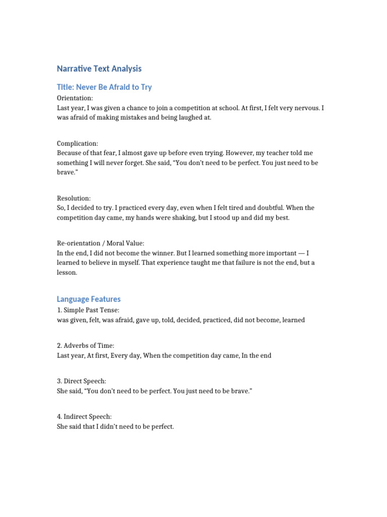 Narrative Text Analysis | PDF