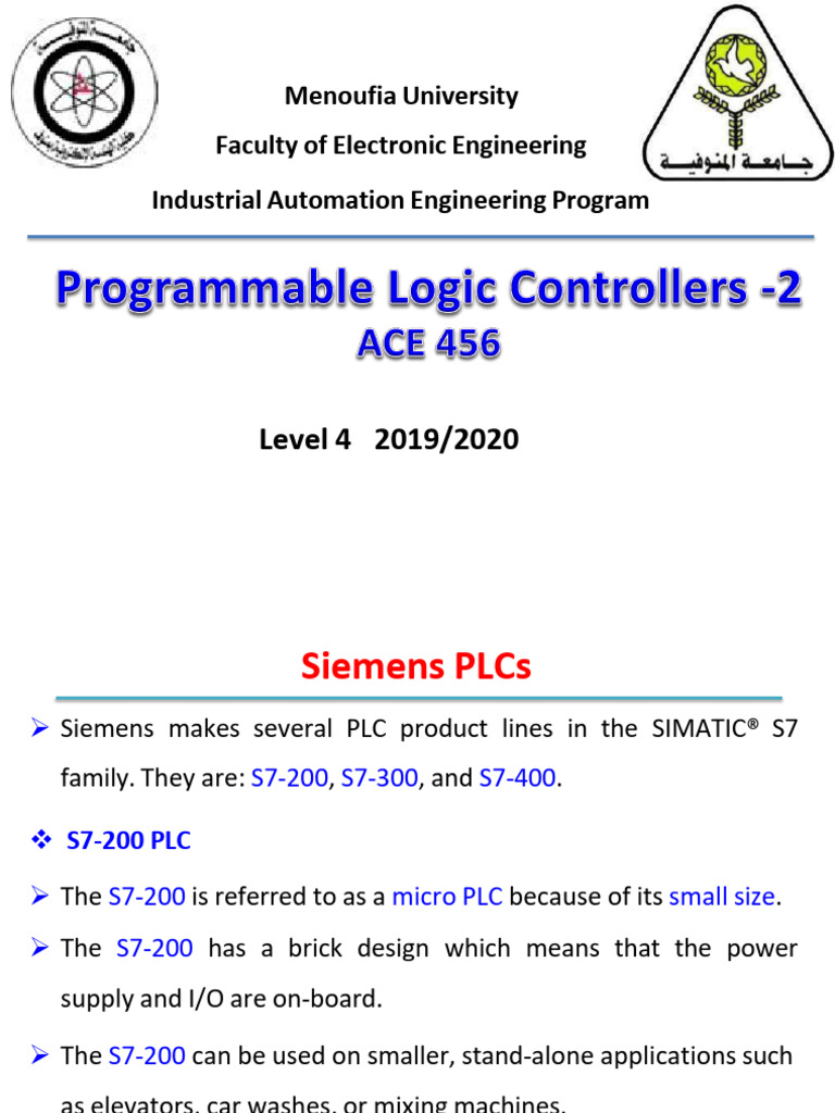 PLC Lec 1 HW Comparator Timer Counter | PDF | Programmable Logic ...