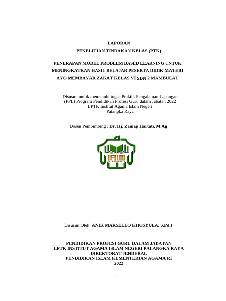 Laporan PTK Anik Marsello Siklus II | PDF