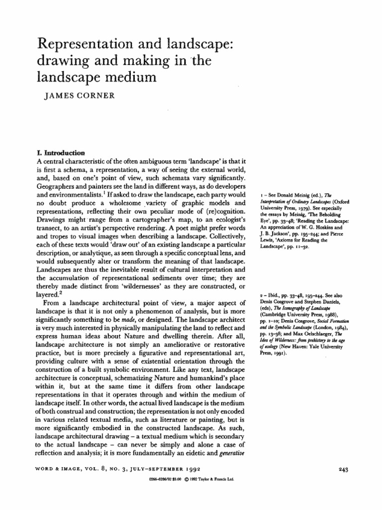 1992 Corner +Representation+and+Landscape | PDF | Landscape | Space