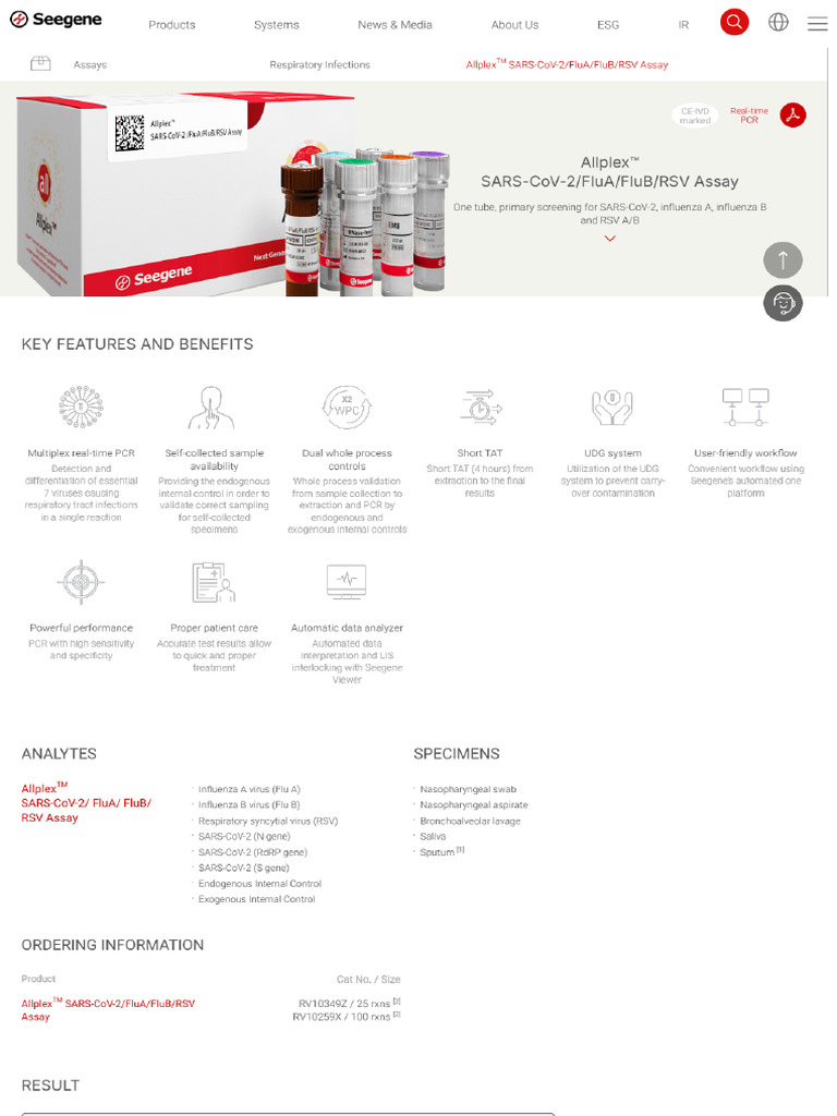 Allplex™ SARS-CoV-2 FluA FluB RSV Assay | PDF