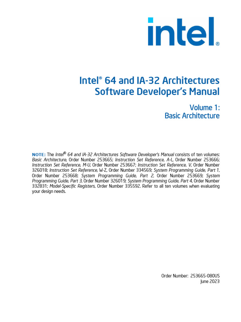 Intel SDM Vol 1 Stripped | PDF | 64 Bit Computing | Integer (Computer ...