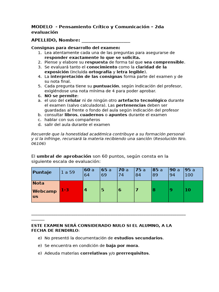 2 MODELO 2do Parcial PCyC 2025 | PDF | Internet | Adolescencia