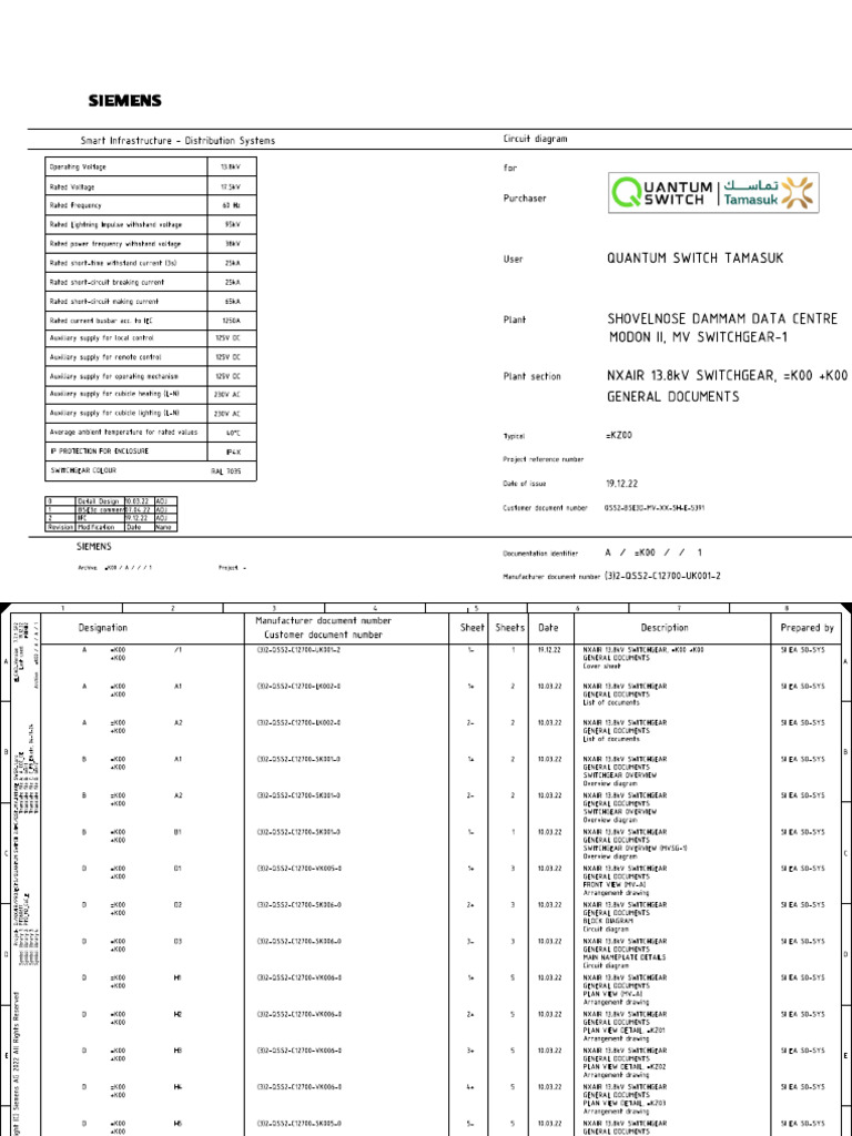Qst-Mv-Intake SWGR-1 - K00 | PDF | Mains Electricity | Alternating Current