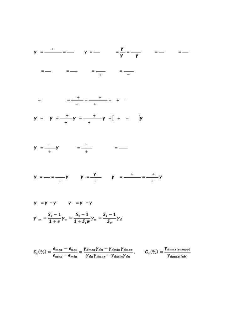 MSI Formulas 1a | PDF | Mecánica de suelos | Ingeniería geotécnica