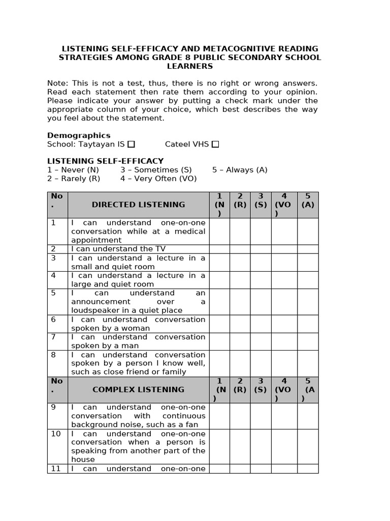 PR2 Questionnaire Format | PDF | Human Communication | Cognition