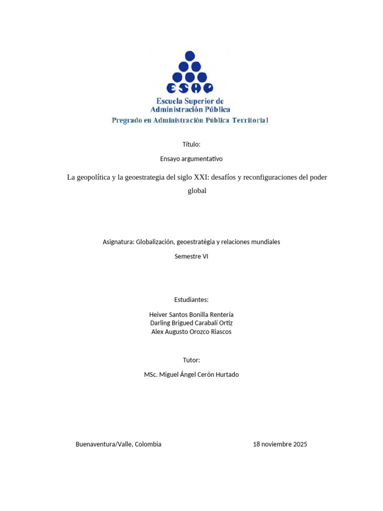 La Geopolítica y La Geoestrategia Del Siglo XXI | PDF | Geopolítica | China