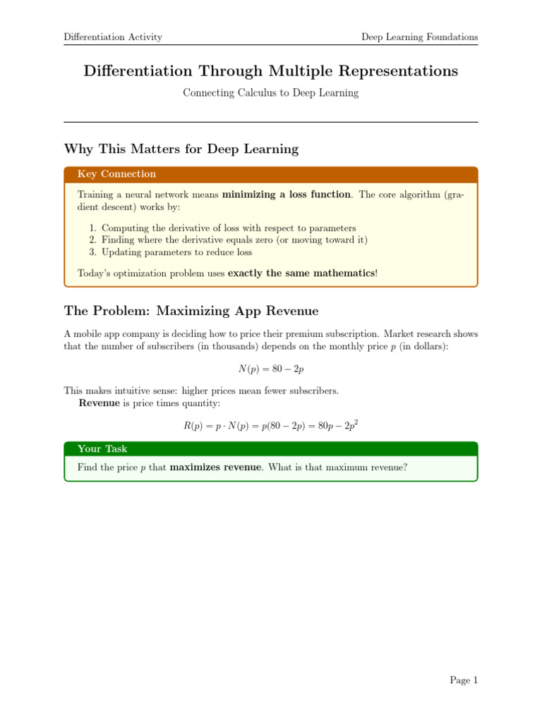 COMP 395 2 DL Differentiation | PDF | Derivative | Deep Learning