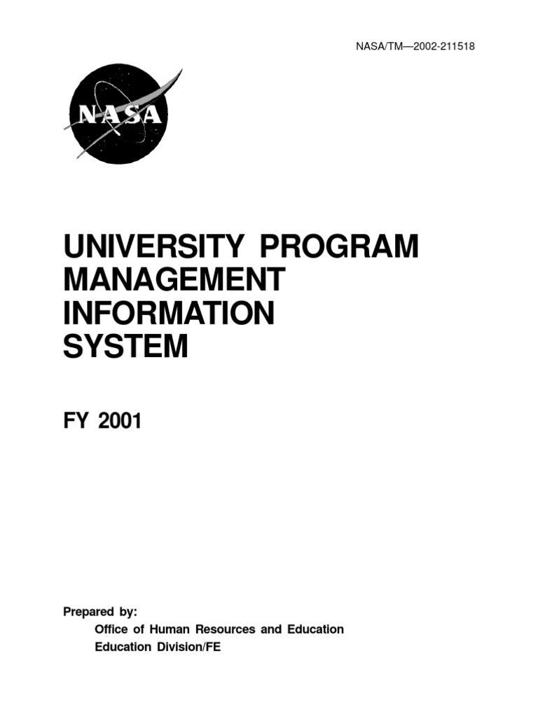 NASA University Program Report FY 2001 | PDF | Nasa | National