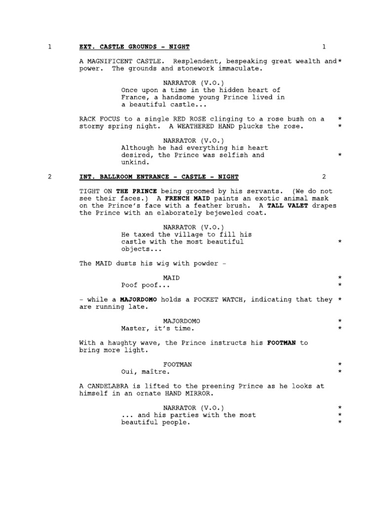Raw Script Beauty and the Beast-2-101 | PDF