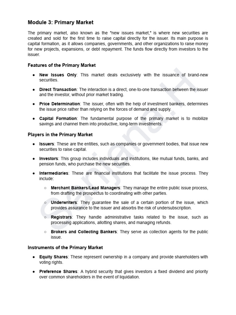 Chapter 3 Primary Market and Secondary Market ... | PDF | Initial ...