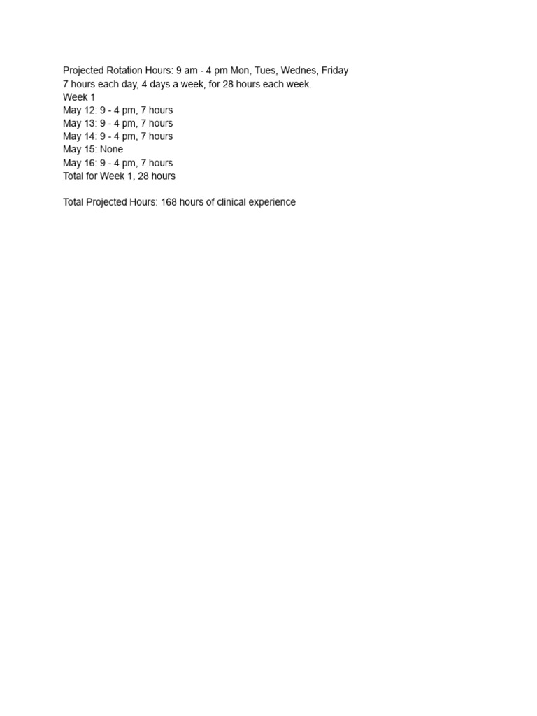Clinical Hours | PDF